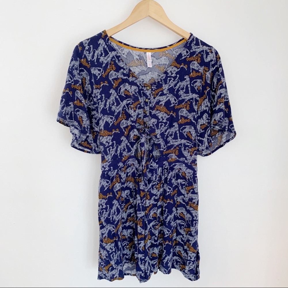 Navy Panther Romper